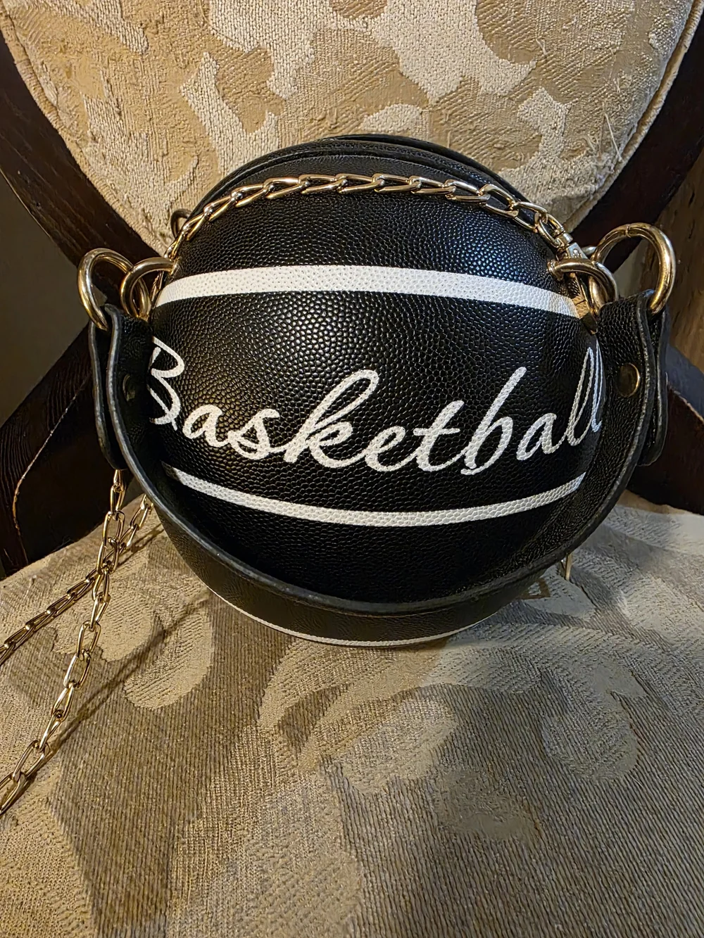 Basketball Graphic Crossbody Bag - Black & White